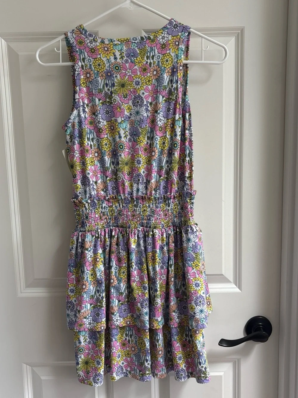 Epic Threads Girls' Pink, Purple & Yellow Floral Tiered Dress